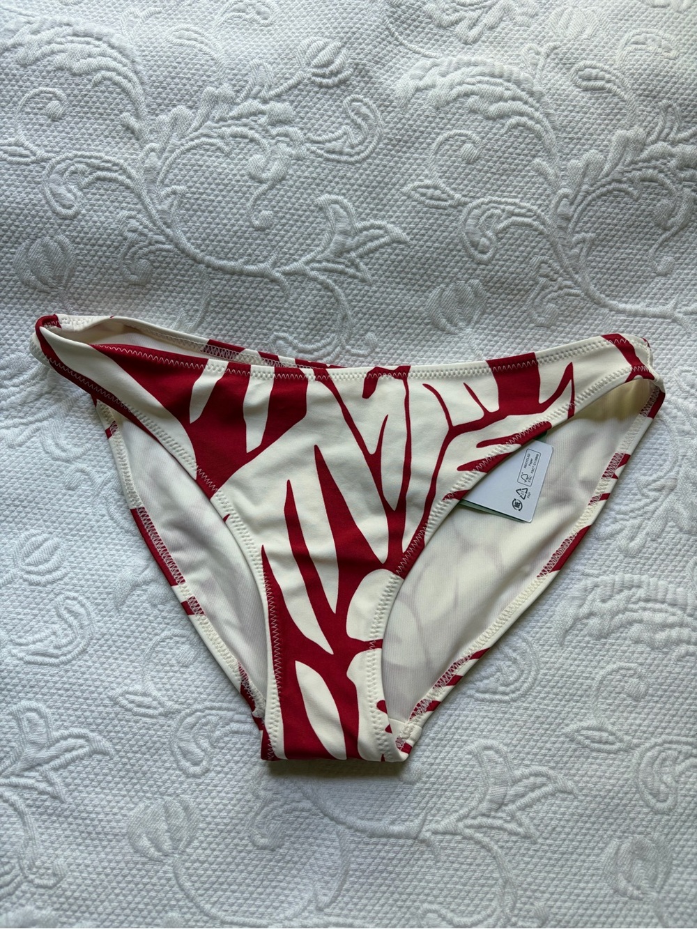 H&M Red and White Zebra-Print Bikini Bottom